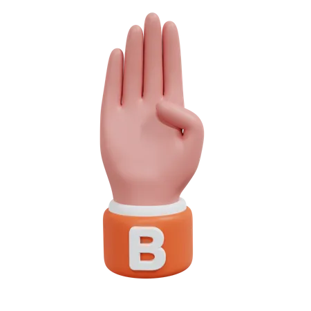 Alphabets Gesture B 3D Icon