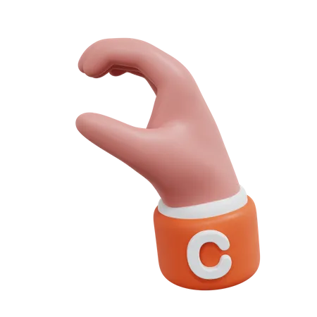 Alphabets Gesture C 3D Icon
