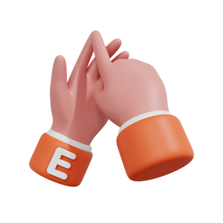 Alphabets Gesture E  3D Icon