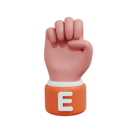 Alphabets Gesture E 3D Icon