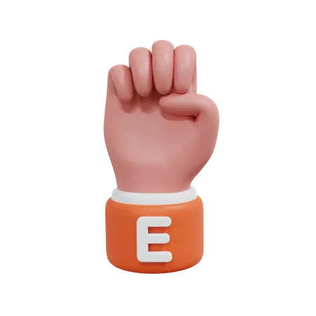 Alphabets Gesture E 3D Icon