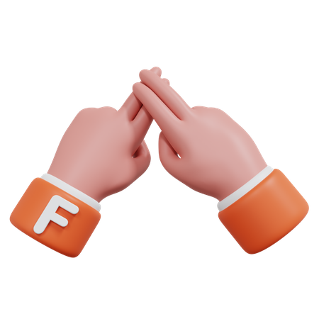 Alphabets Gesture F  3D Icon