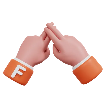 Alphabets Gesture F  3D Icon