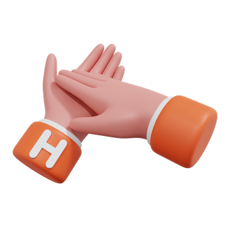 Alphabets Gesture H  3D Icon