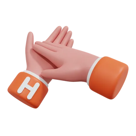 Alphabets Gesture H  3D Icon