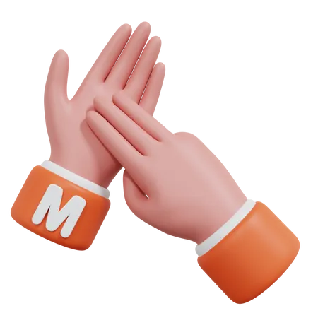 Alphabets Gesture M  3D Icon