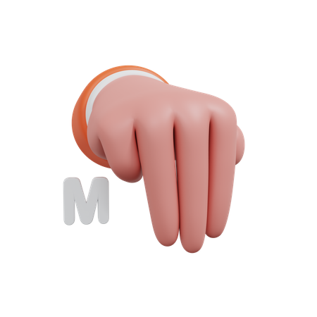 Alphabets Gesture M1  3D Icon