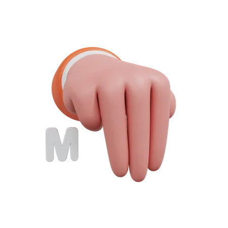 Alphabets Gesture M1  3D Icon