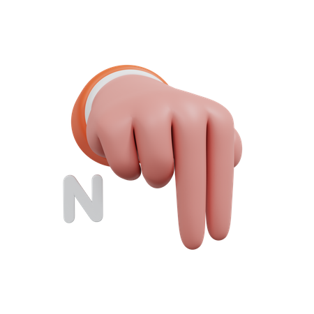 Alphabets Gesture N1  3D Icon