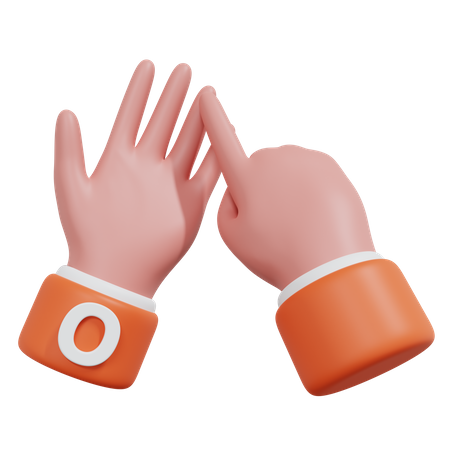 Alphabets Gesture O  3D Icon