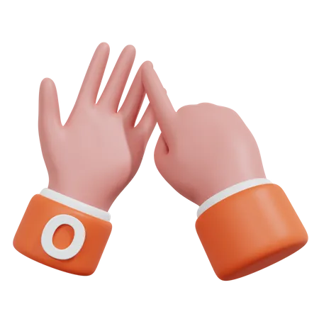 Alphabets Gesture O 3D Icon