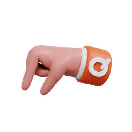 Alphabets Gesture Q  3D Icon