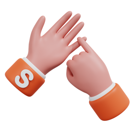 Alphabets Gesture S  3D Icon