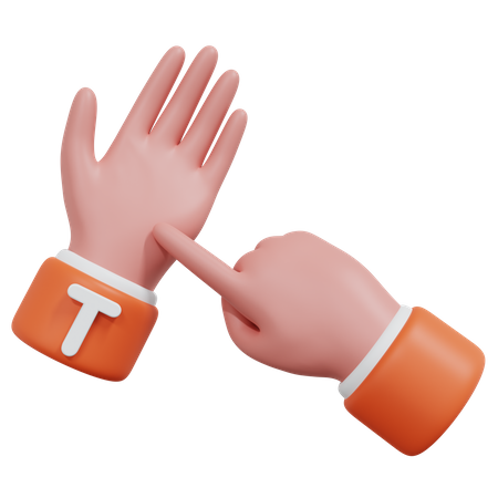 Alphabets Gesture T  3D Icon