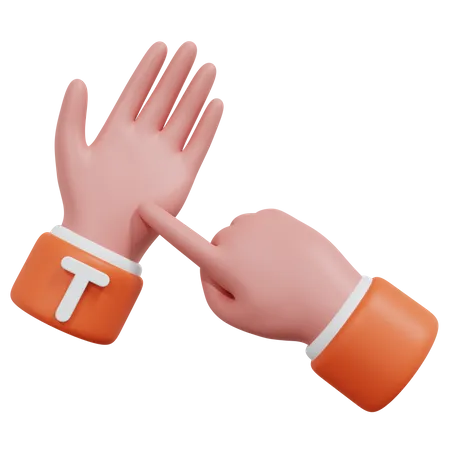 Alphabets Gesture T  3D Icon