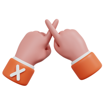 Alphabets Gesture X  3D Icon