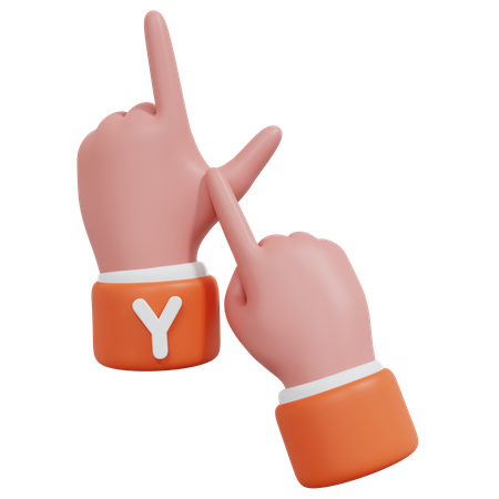 Alphabets Gesture Y  3D Icon