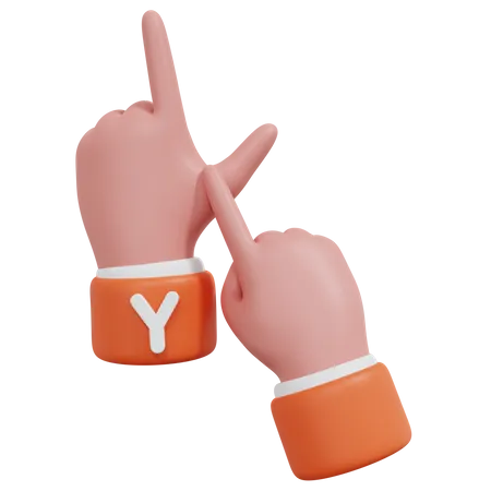 Alphabets Gesture Y  3D Icon