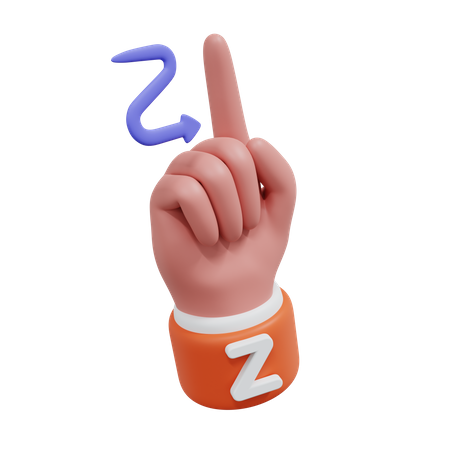 Alphabets Gesture Z 3D Icon