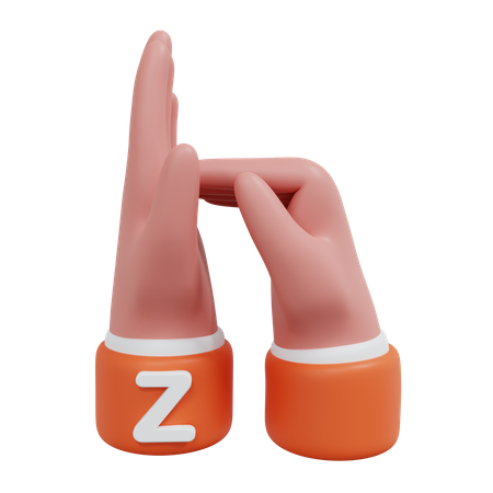 Alphabets Gesture Z 3D Icon