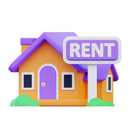 Casa en renta  3D Icon