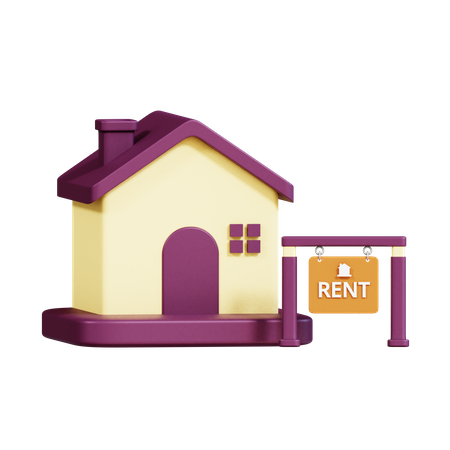 Casa en renta  3D Icon