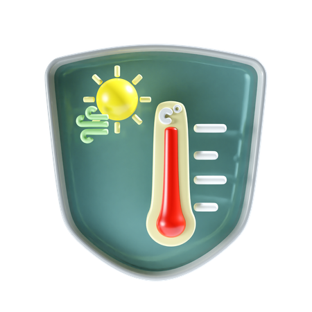 Alta temperatura com escudo  3D Icon