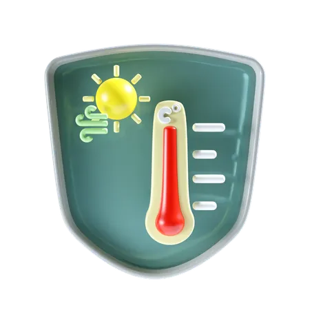 Alta temperatura con escudo  3D Icon