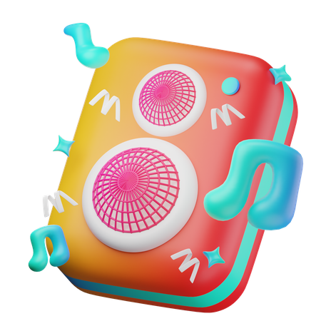 Altavoz de música  3D Icon