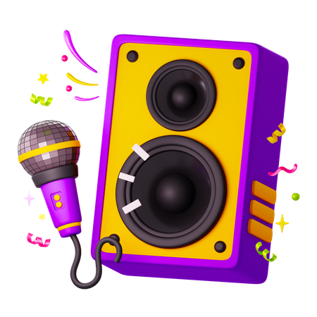 Altavoz y micrófono  3D Icon