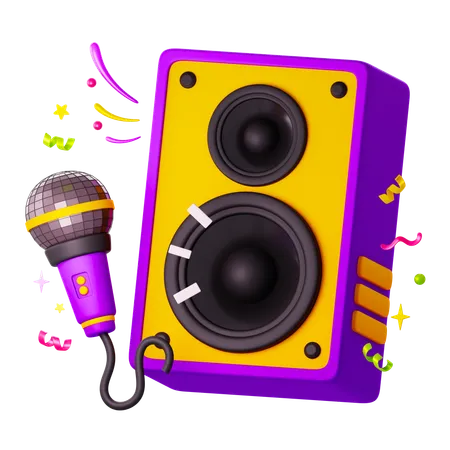 Altavoz y micrófono  3D Icon