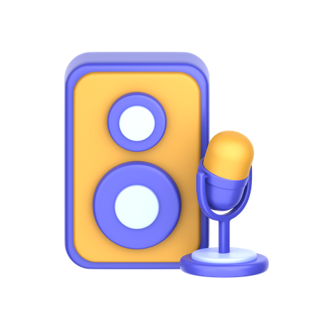 Altavoz y micrófono  3D Icon