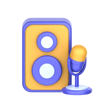 Altavoz y micrófono  3D Icon