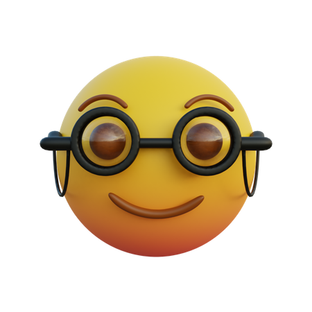 Emoticon eines alten Mannes mit klarer, runder Brille  3D Emoji