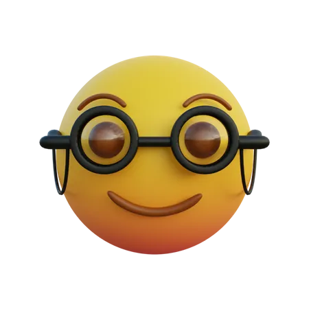 Emoticon eines alten Mannes mit klarer, runder Brille  3D Emoji