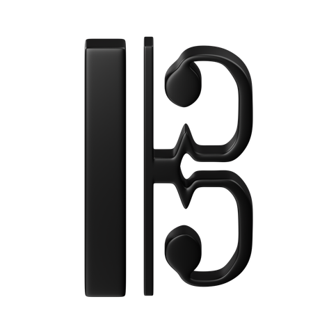 Alto Tenor Clef  3D Icon