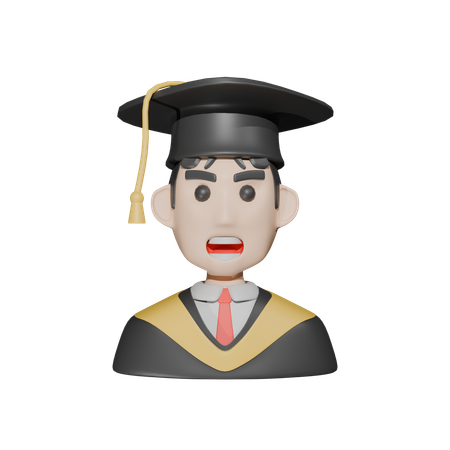 Estudante graduado  3D Icon