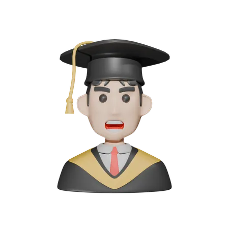 Estudante graduado  3D Icon