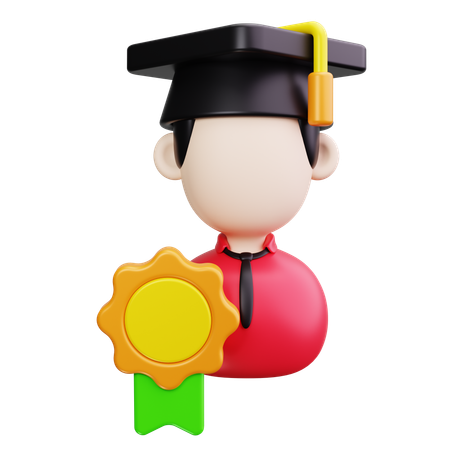 Estudante graduado  3D Icon