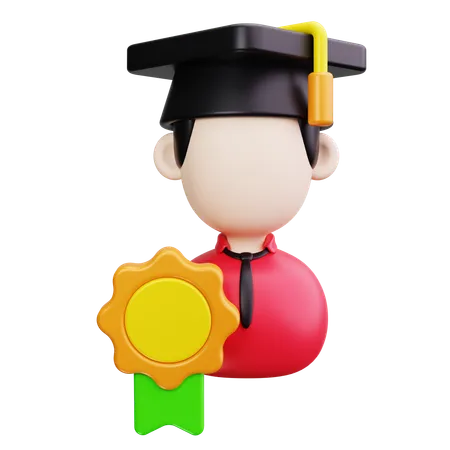 Estudante graduado  3D Icon