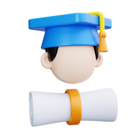 Estudante graduado  3D Icon