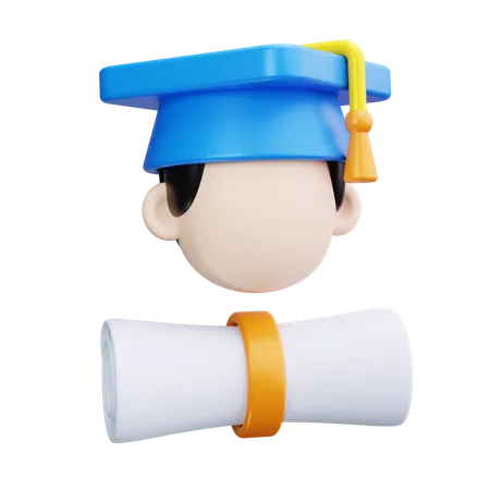 Estudante graduado  3D Icon