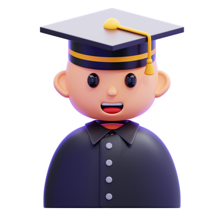 Estudante graduado  3D Icon