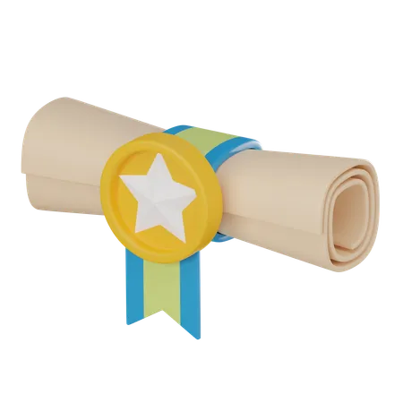 Aluno recebe rolo de certificado  3D Icon