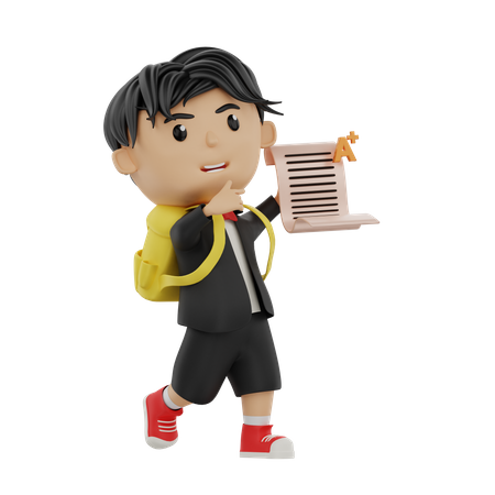 Aluno traz resultado de nota A  3D Icon