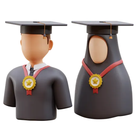 Estudantes graduados  3D Icon