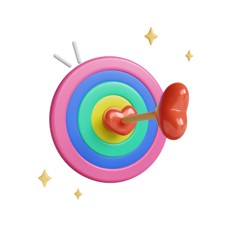 Alvo de Celebração do Orgulho com Coração  3D Icon