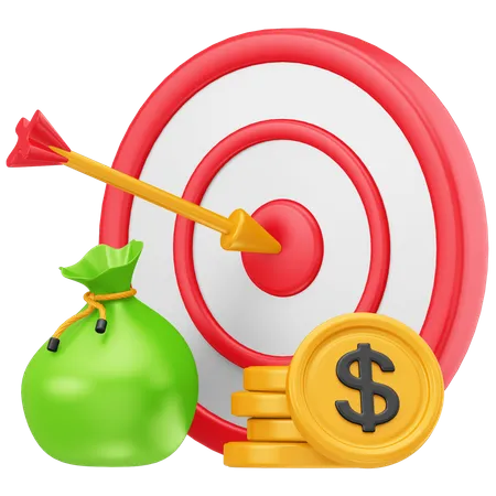O Icone Financial Target 3 D Representa O Processo De Definicao E Alcance De Metas Financeiras Por Meio De Planejamento E Gerenciamento Adequados 3D Icon