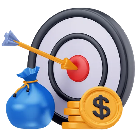 Icone Que Simboliza Objetivos Ou Metas Financeiras 3D Icon