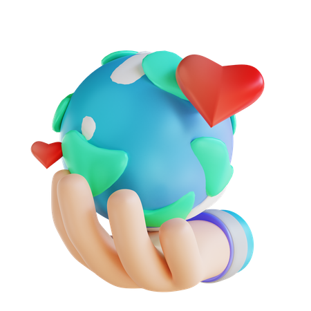Amar la tierra  3D Icon